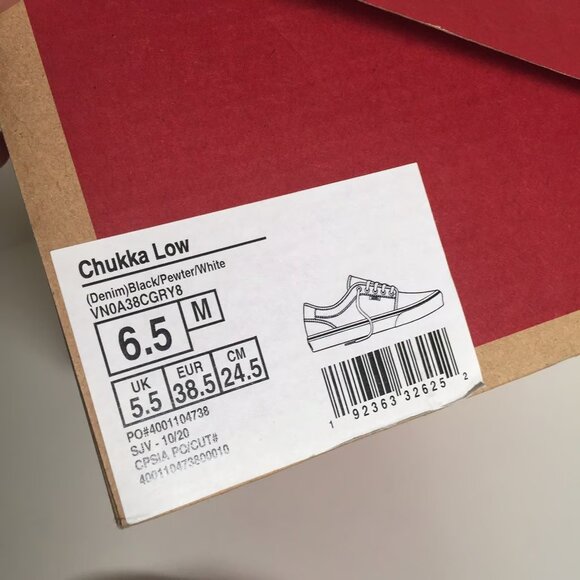 Vans Chukka Low Denim Black Sneakers 6.5 - Picture 5 of 7